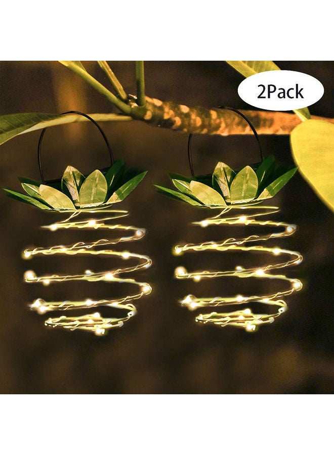 آن فش مجموعة مصابيح LED بتصميم أناناس مكونة من قطعتين أبيض دافئ 9.1x5.1بوصة  - Image 2