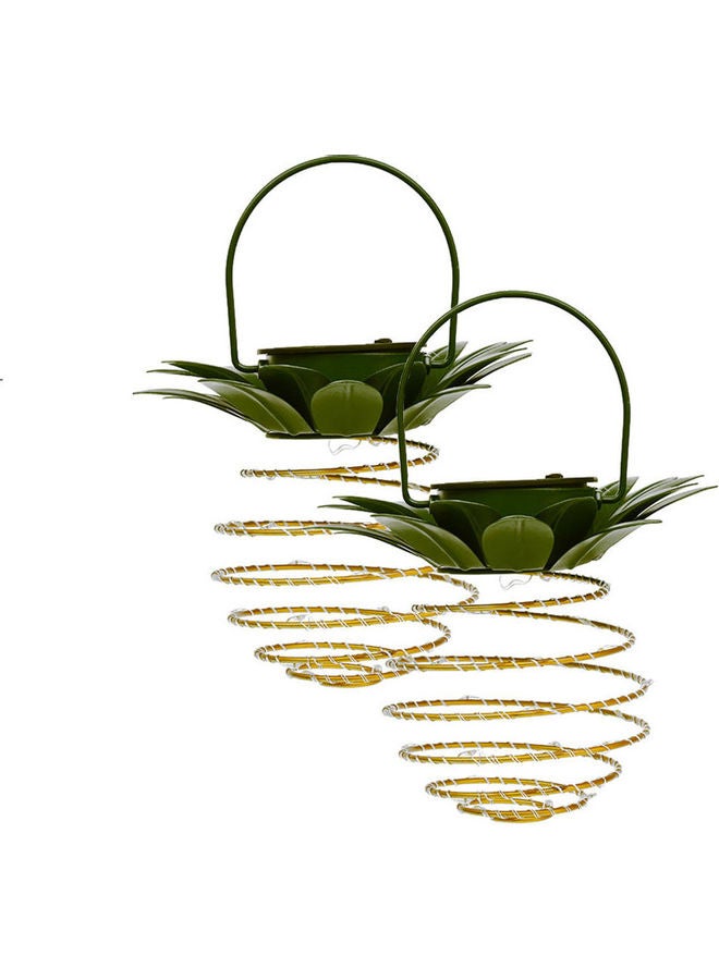 آن فش مجموعة مصابيح LED بتصميم أناناس مكونة من قطعتين أبيض دافئ 9.1x5.1بوصة  - Image 1