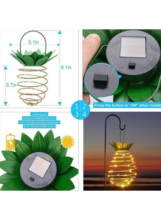 آن فش مجموعة مصابيح LED بتصميم أناناس مكونة من قطعتين أبيض دافئ 9.1x5.1بوصة  - Image 5