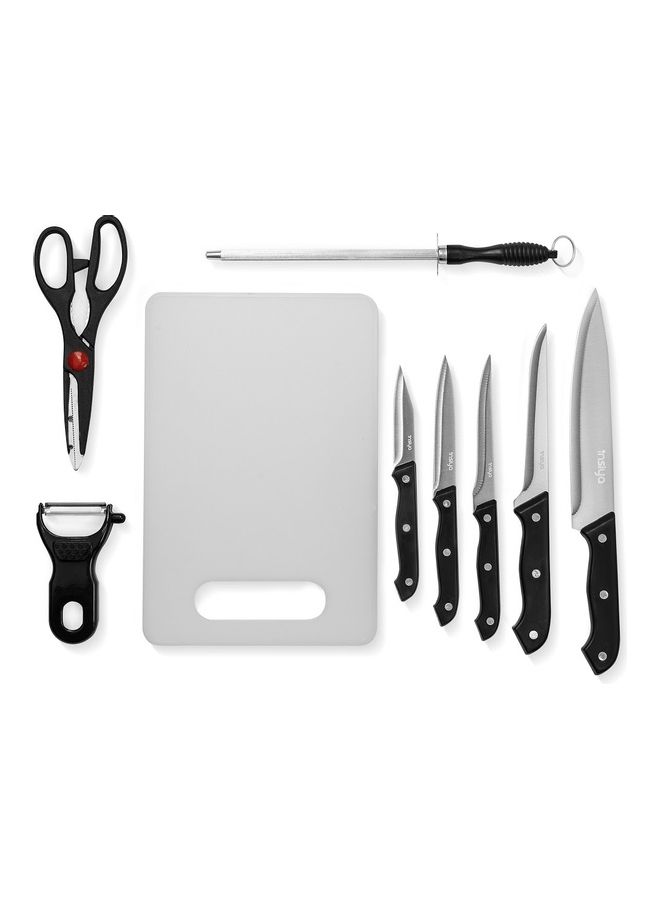 Insiya 9-Piece Superior Kitchen Knife Set Silver 3.8x19.2cm - Image 1