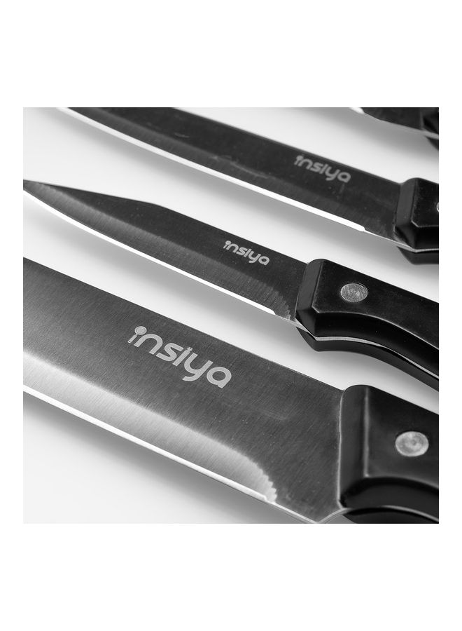 Insiya 9-Piece Superior Kitchen Knife Set Silver 3.8x19.2cm - Image 2