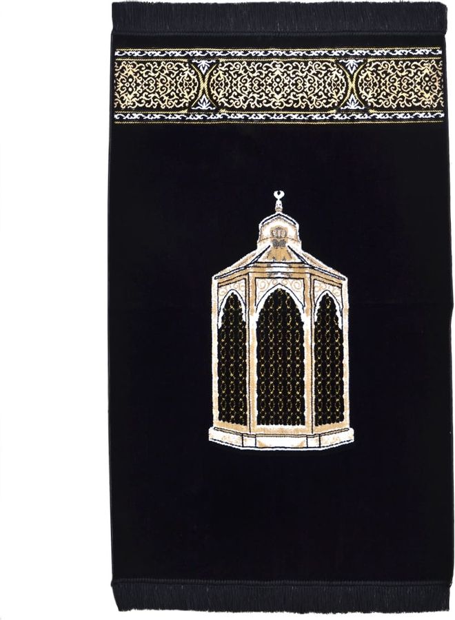 متجر سلام - سجادة صلاة على شكل مقام سيدنا ابراهيم أسود/ أبيض - Image 1