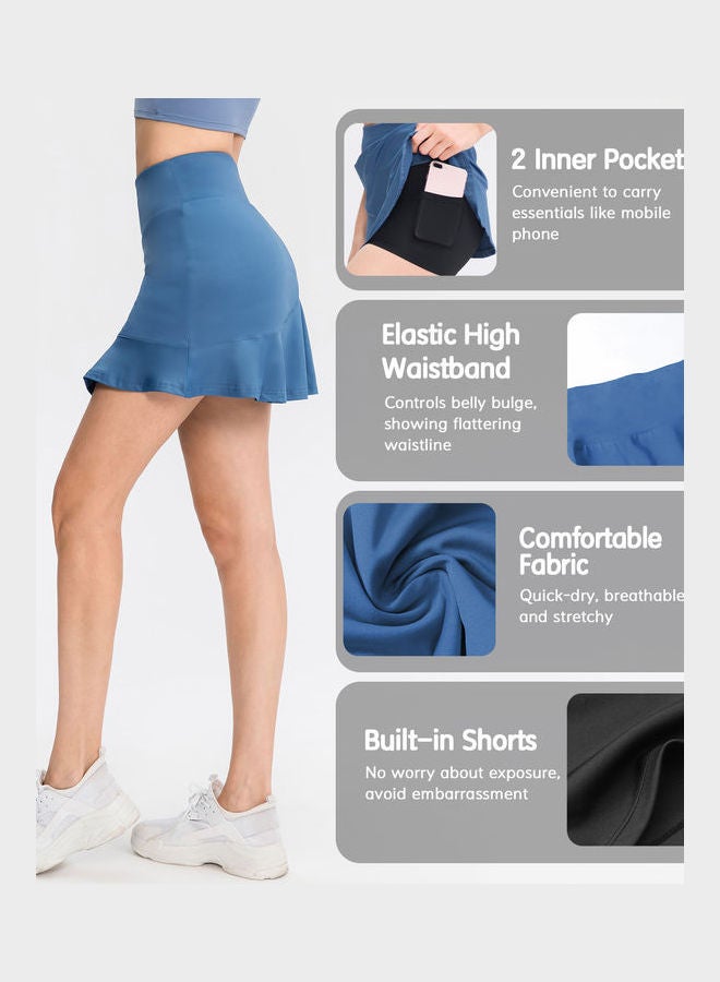 Ruffled Sport Skirt Blue  - Image 3