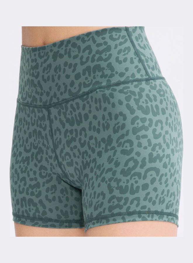 Solid Shorts Green Leopard  - Image 2