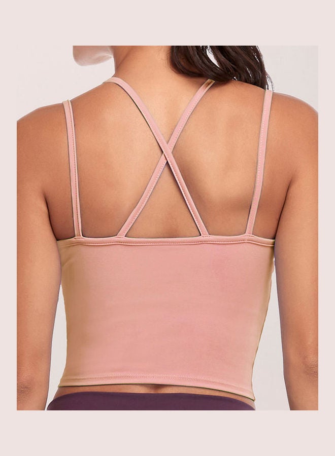 Solid Sports Bra Pink - Image 2