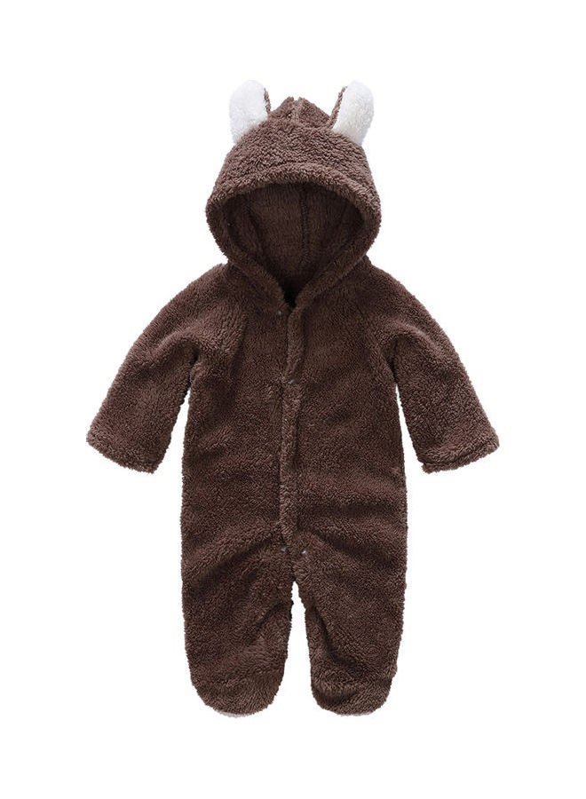 Generic - Long Sleeve Hooded Climbing Romper Suits Brown - Image 1