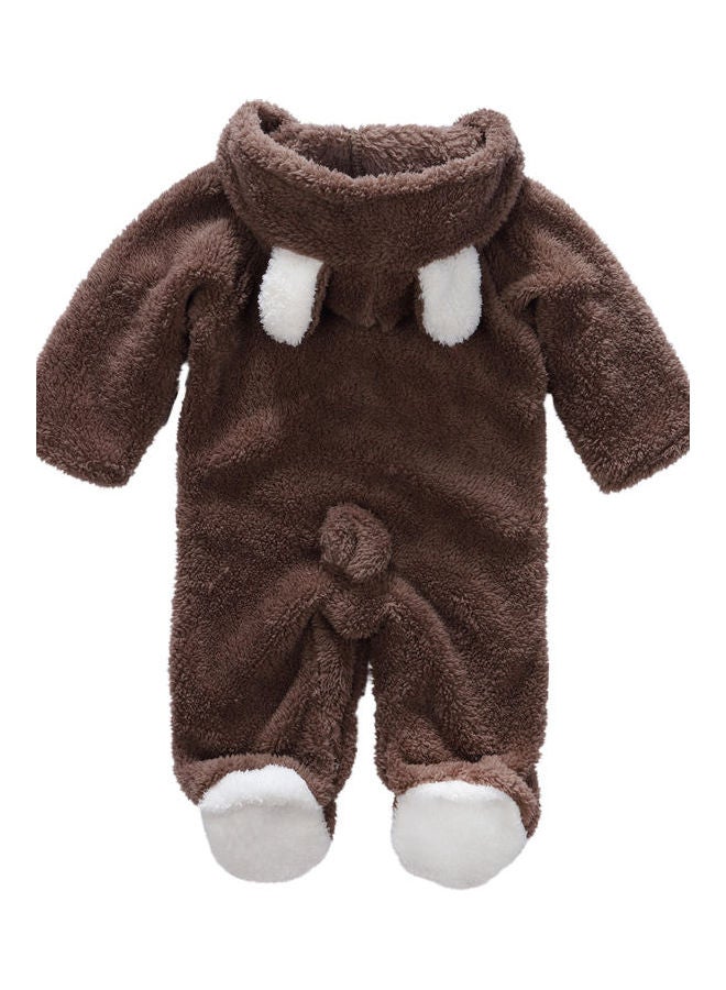 Generic - Long Sleeve Hooded Climbing Romper Suits Brown - Image 1