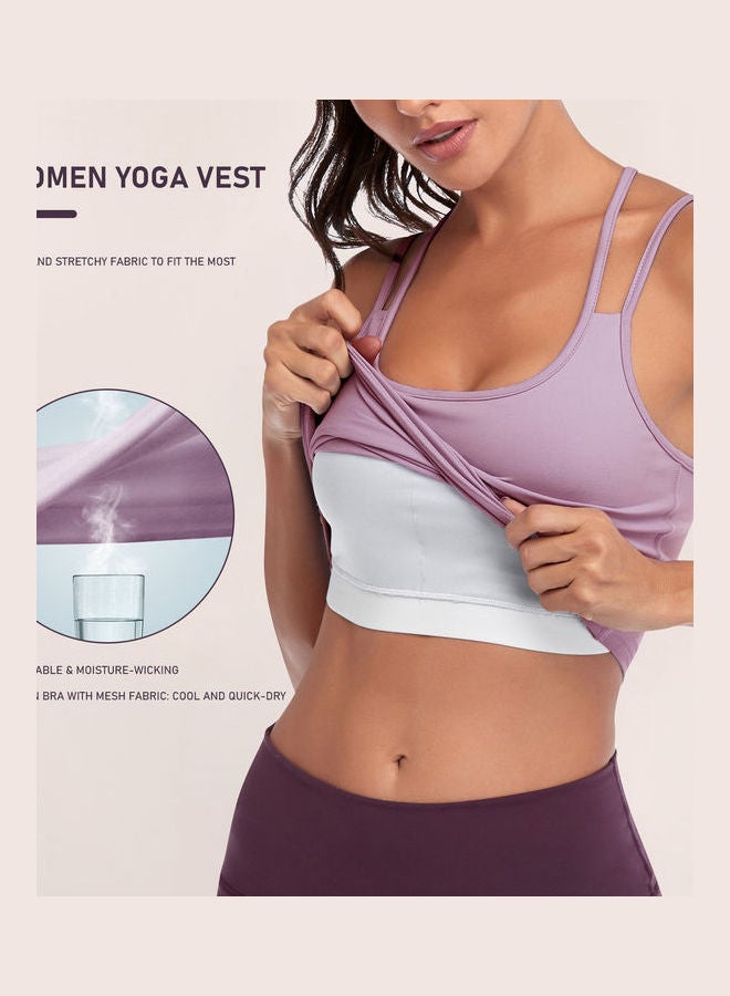Solid Sports Bra Purple - Image 3