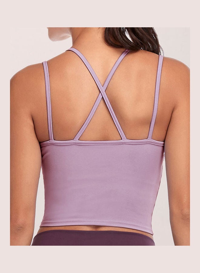 Solid Sports Bra Purple - Image 4
