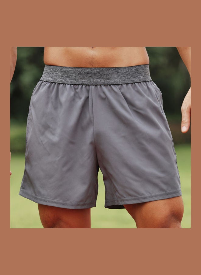 Quick-drying Sports Shorts with Pockets Grey  - Image 1
