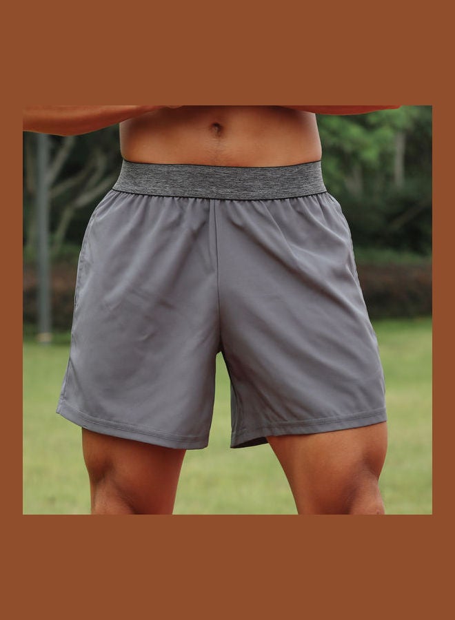 Quick-drying Sports Shorts with Pockets Grey  - Image 3