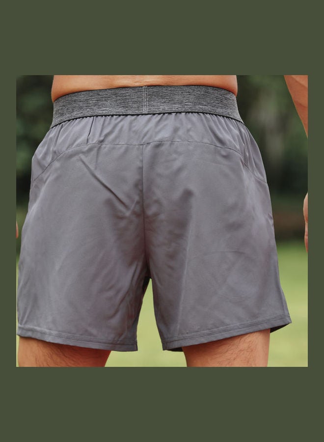 Quick-drying Sports Shorts with Pockets Grey  - Image 5