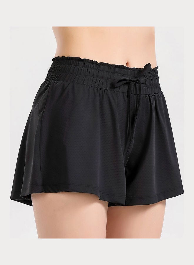2-in-1 Style Breathable Sports Shorts Black  - Image 1