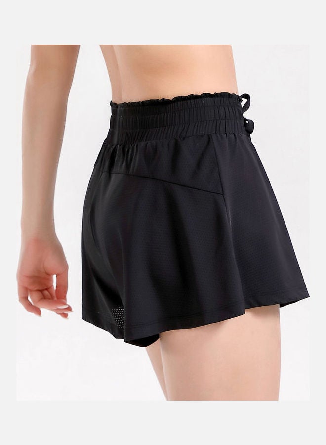 2-in-1 Style Breathable Sports Shorts Black  - Image 4