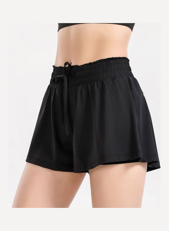 2-in-1 Style Breathable Sports Shorts Black  - Image 5