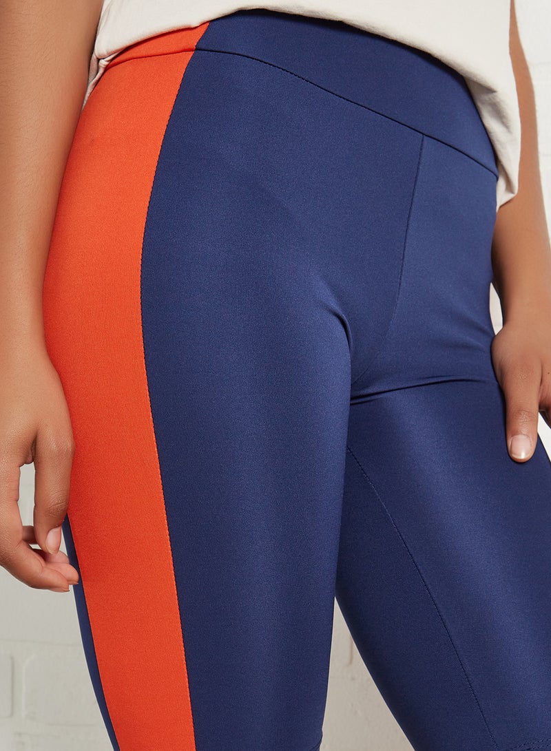trendyol - Strip Detail Short Leggings Navy - Image 1
