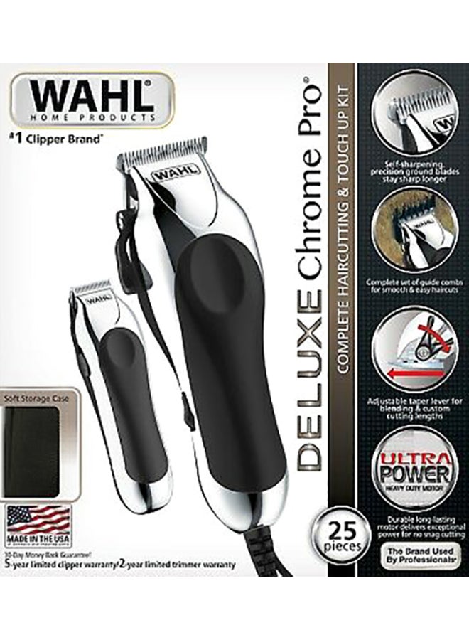 WAHL Deluxe Chrome Pro Hair Beard Clipping And Trimming Black/Silver - Image 4