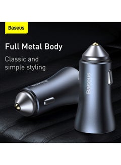 Baseus Fast Car Charger Adapter 40W Dual USB Quick Charge QC 3.0 and PD Fast Charging Car Plug for iPhone 15 Pro Max/15 Pro/15 Plus/14/13 Pro Max/12/11, iPad Pro/mini 6,Samsung S23/S22, Huawei Mate20,Etc Dark Grey  - Image 5