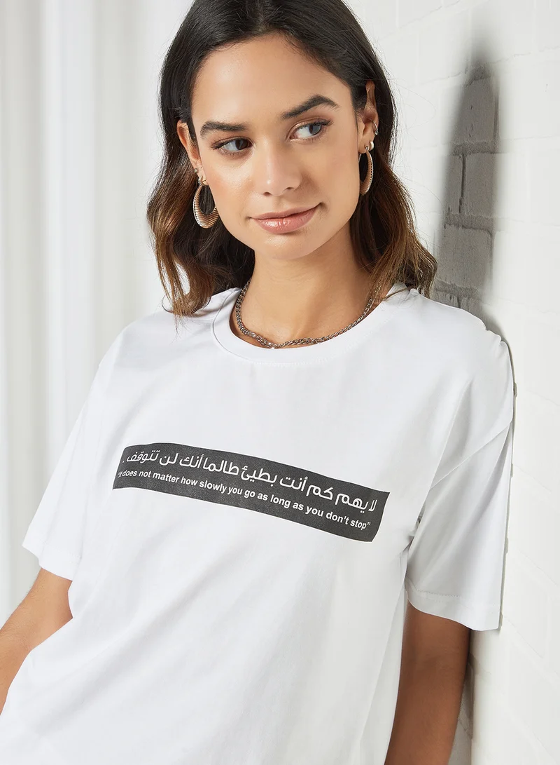 Sivvi x GenM Front  Graphic Print T-Shirt White