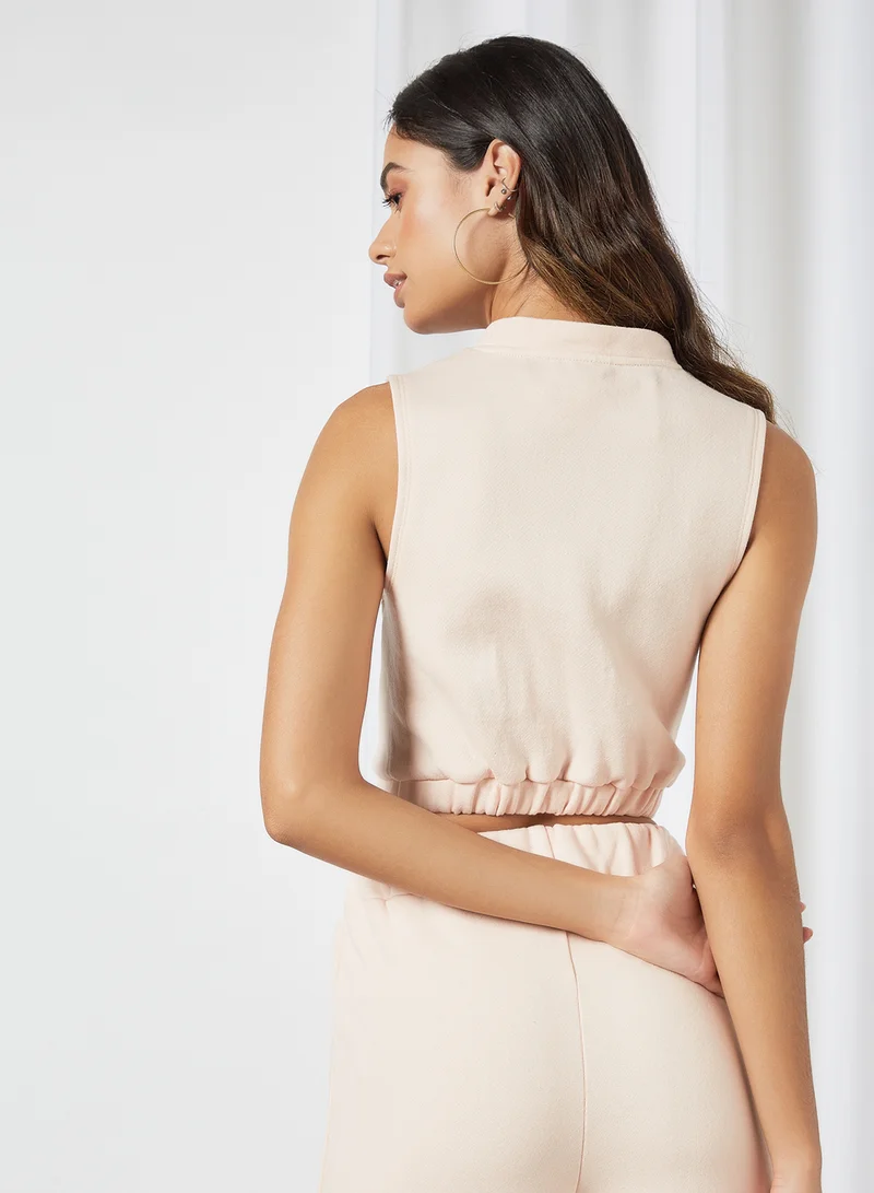 Sivvi x GenM Sleeveless Fleece Crop Top Pink