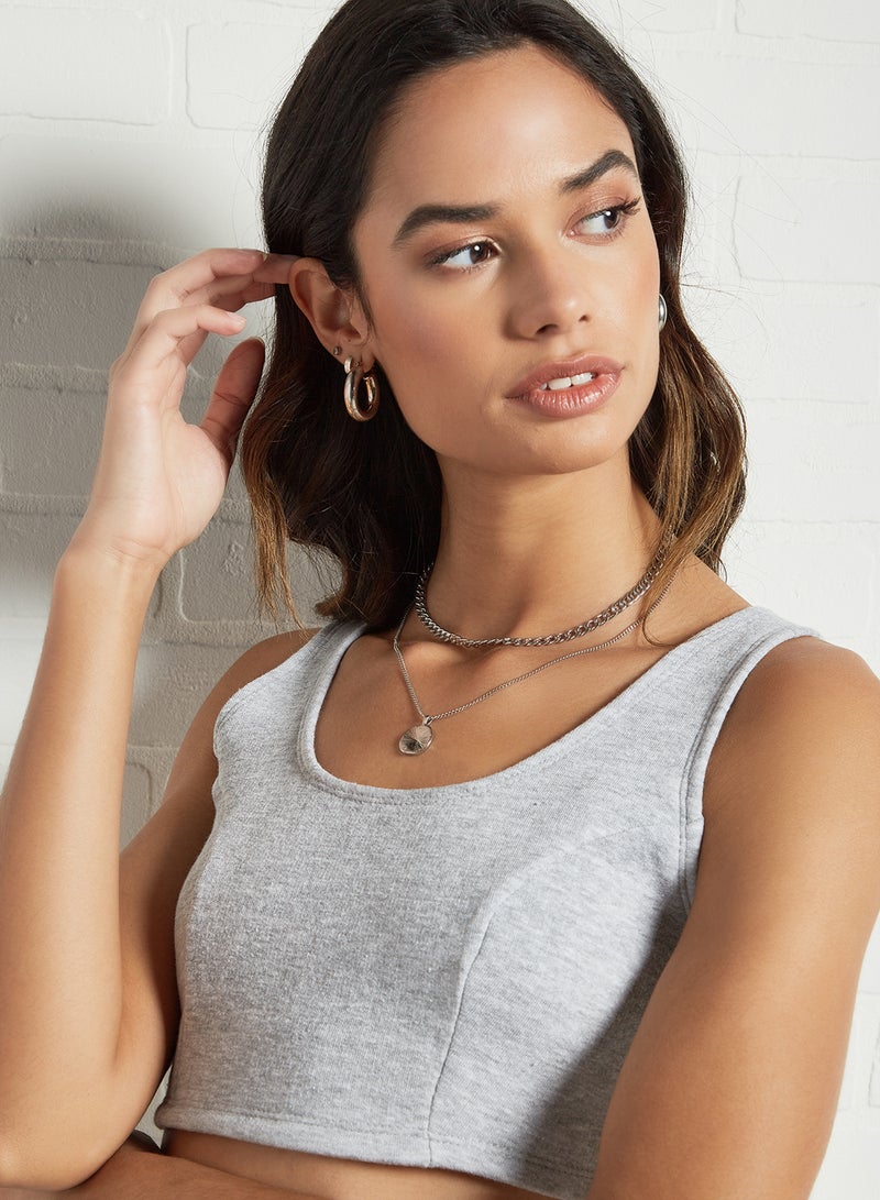 Sivvi x GenM - Fleece Cropped Tank Grey - Image 1