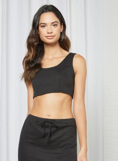 Sivvi x GenM Fleece Cropped Tank Black  - Image 2