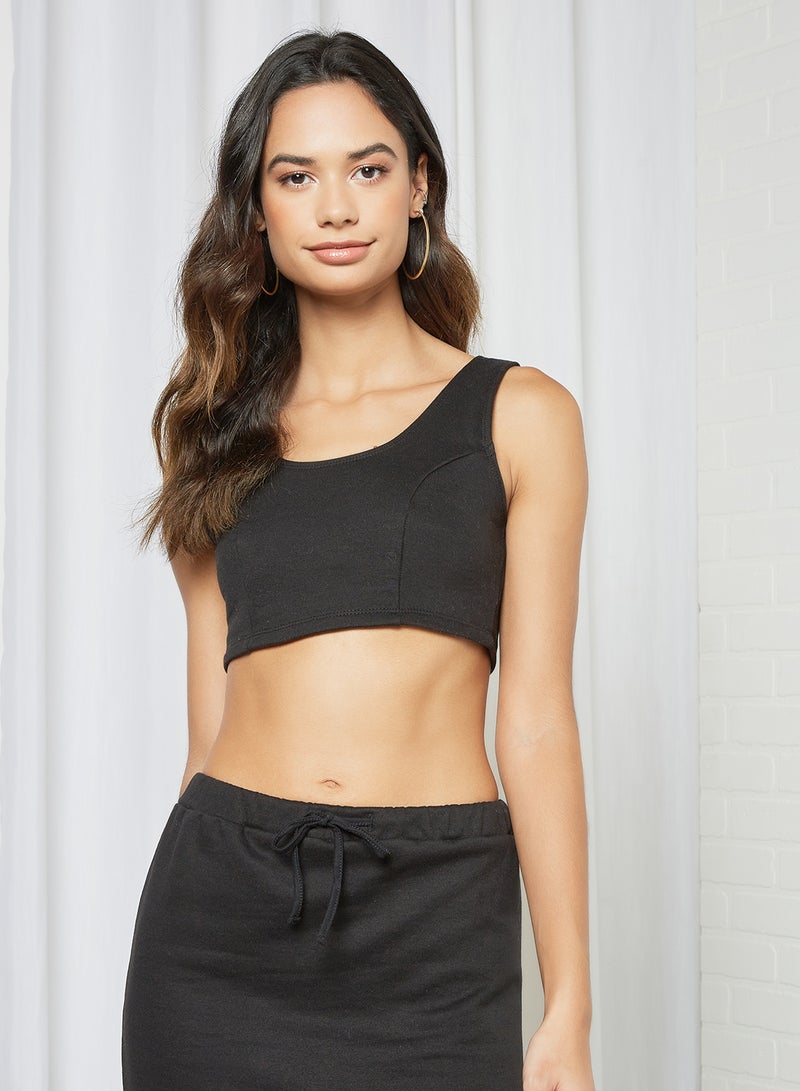 Sivvi x GenM Fleece Cropped Tank Black - Image 2