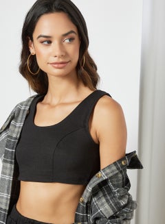 Sivvi x GenM Fleece Cropped Tank Black  - Image 1