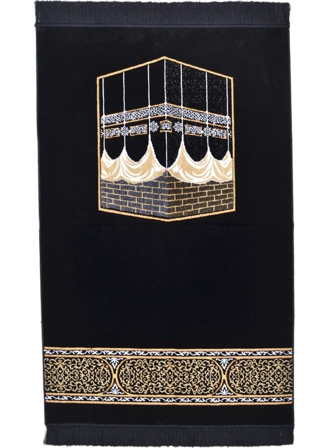 متجر سلام سجادة صلاة بتصميم الكعبة أسود/ذهبي  - Image 1