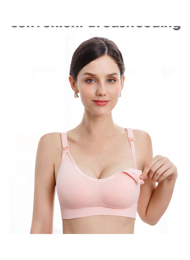 Generic - Solid Nursing Bra Pink - Image 1