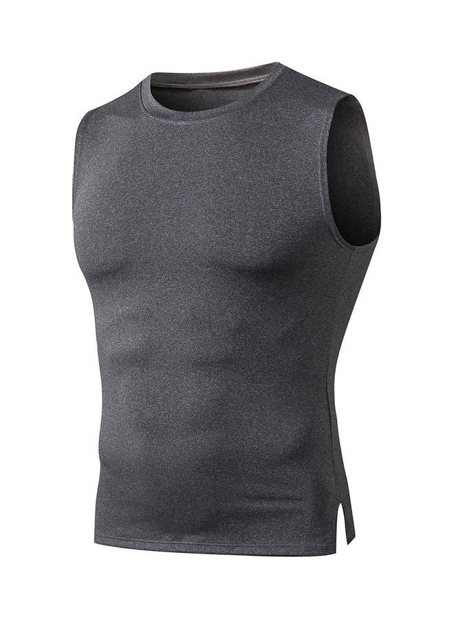 Generic - Solid Sleeveless Vest Grey - Image 1