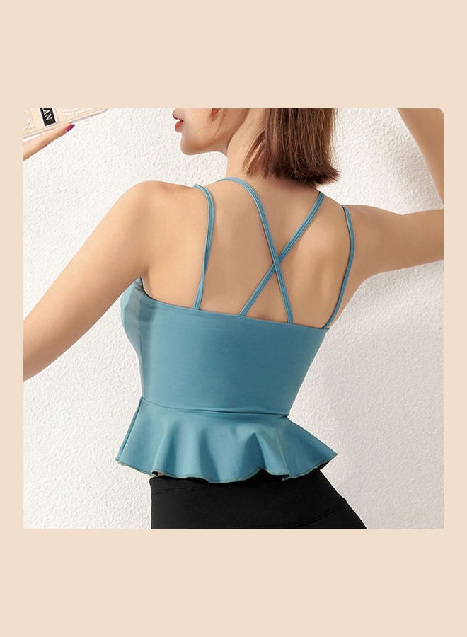 Solid Sports Bra Blue - Image 2