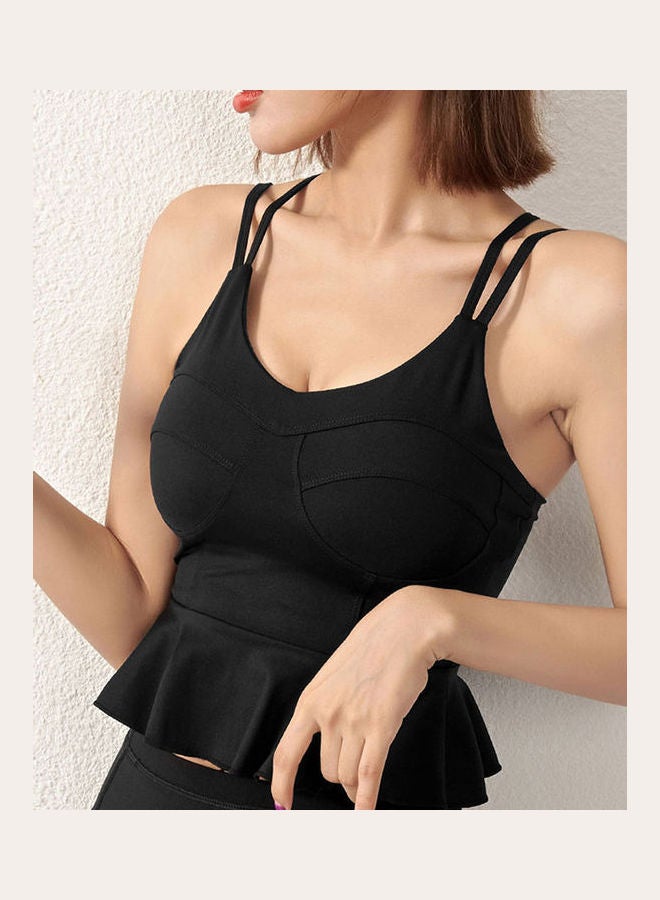 Solid Sports Bra Black - Image 3