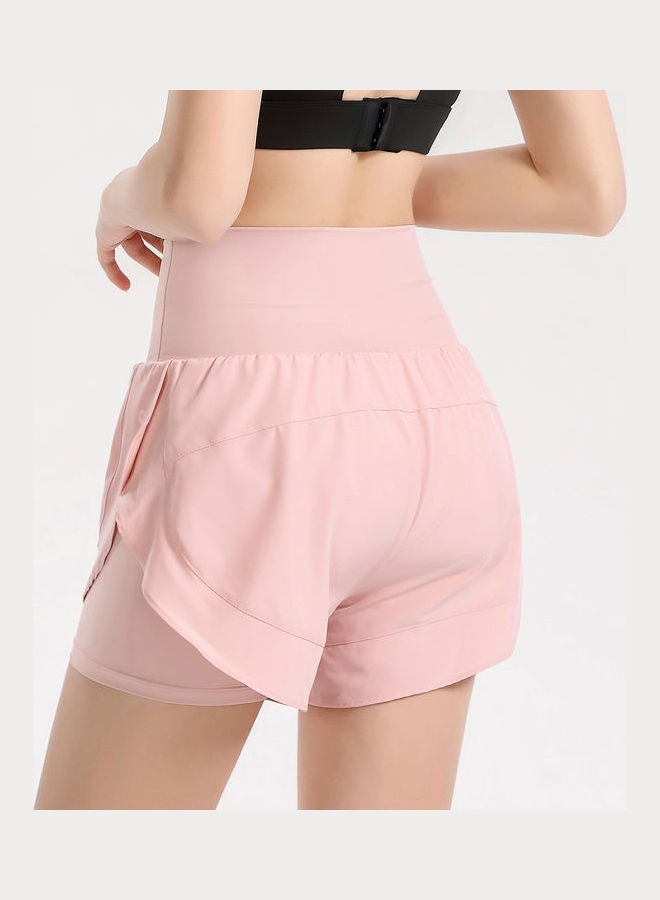 2-in-1 Style Breathable Sports Shorts Pink  - Image 3