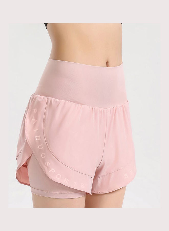 2-in-1 Style Breathable Sports Shorts Pink  - Image 4
