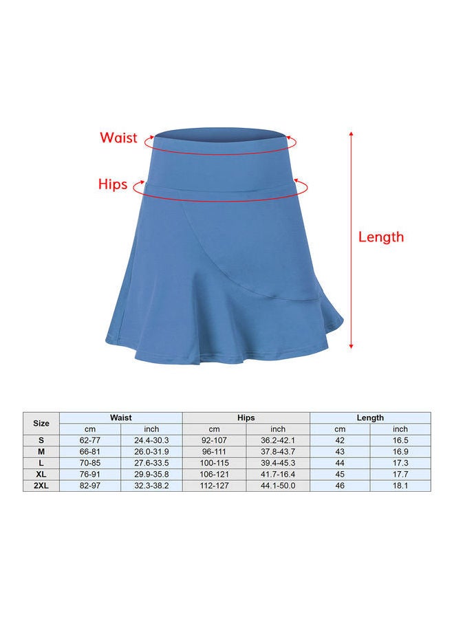 Quick Dry Ruffled Sport Skirt Blue  - Image 3