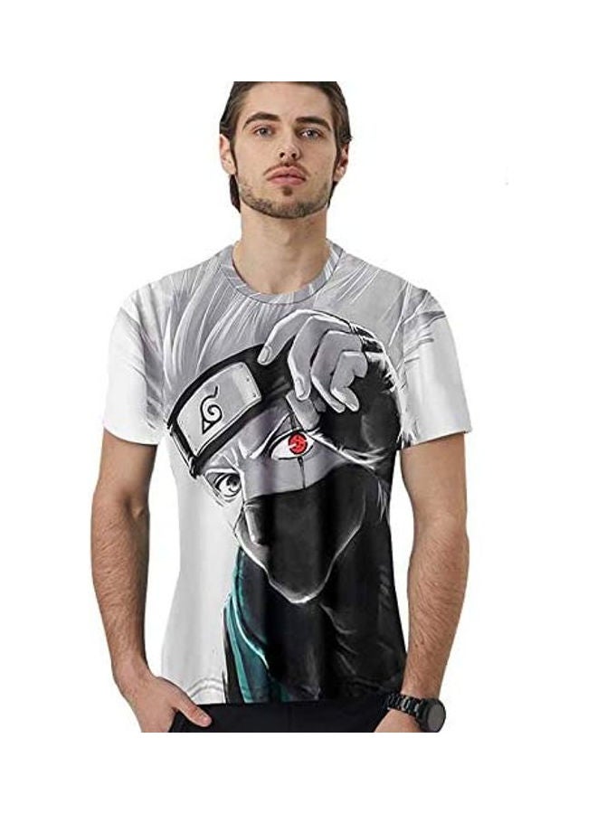 Generic - Anime Naruto Hatake Kakashi Printed T-Shirt Multicolour - Image 1