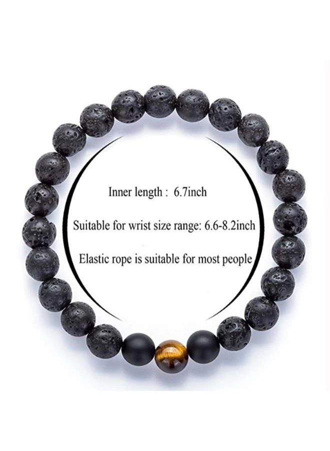 Miracle Empire Volcanic Stone Tiger Eye Matte Onyx Bracelet - Image 2