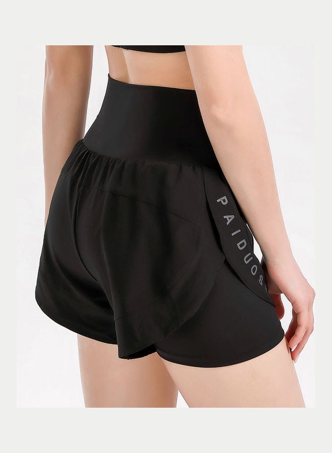 2-in-1 Style Breathable Sports Shorts Black  - Image 4