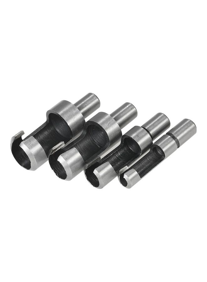 Generic 4-Piece Carbon Steel Plug Drill Bits Silver/Black  - Image 1