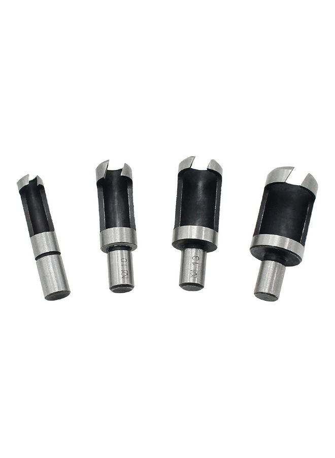 Generic 4-Piece Carbon Steel Plug Drill Bits Silver/Black  - Image 3