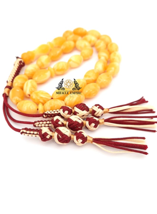 Miracle Empire - Tasbeeh Amber Sand Handmade Tassel Prayer Bead - Image 1
