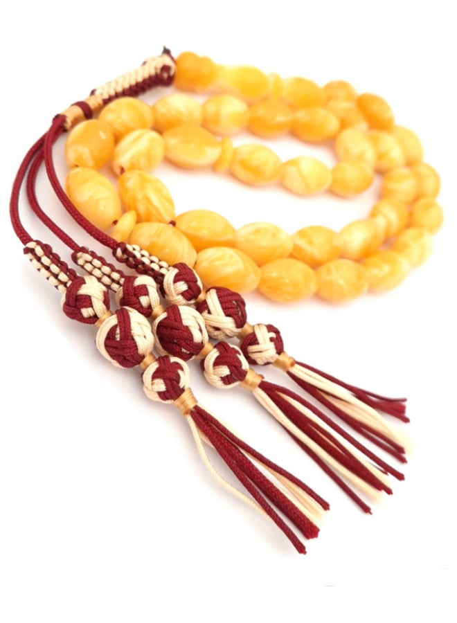Miracle Empire - Tasbeeh Amber Sand Handmade Tassel Prayer Bead - Image 1