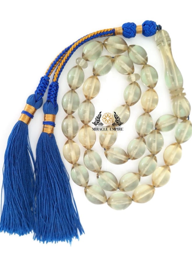 Miracle Empire Natural Amber Sand Handmade Tassel Prayer Bead  - Image 3