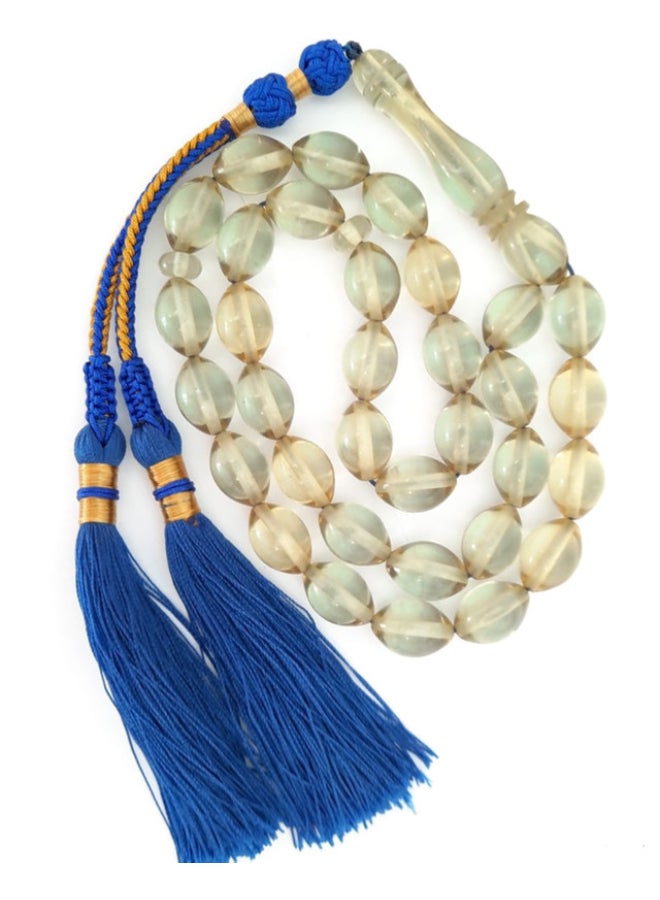 Miracle Empire Natural Amber Sand Handmade Tassel Prayer Bead  - Image 1