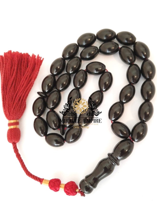Miracle Empire - Rare Unique Amber Sand Misbaha Handmade Tassel Prayer Beads - Image 1