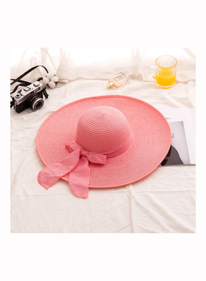 Beauenty Wide Brim Straw Hat Pink 