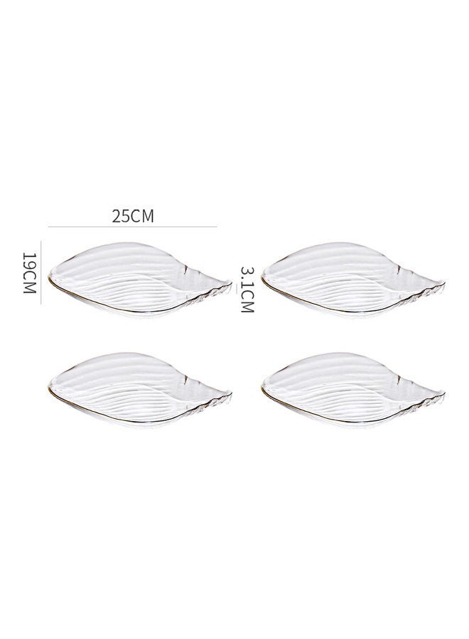 شور أطباق زجاجية من 4 قطع شفاف 25x19x3.1سم  - Image 4