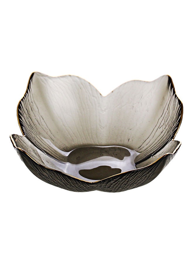 Shuer Lily Pattern Glass Bowl Grey 19.5x19.5x7.3cm - Image 1