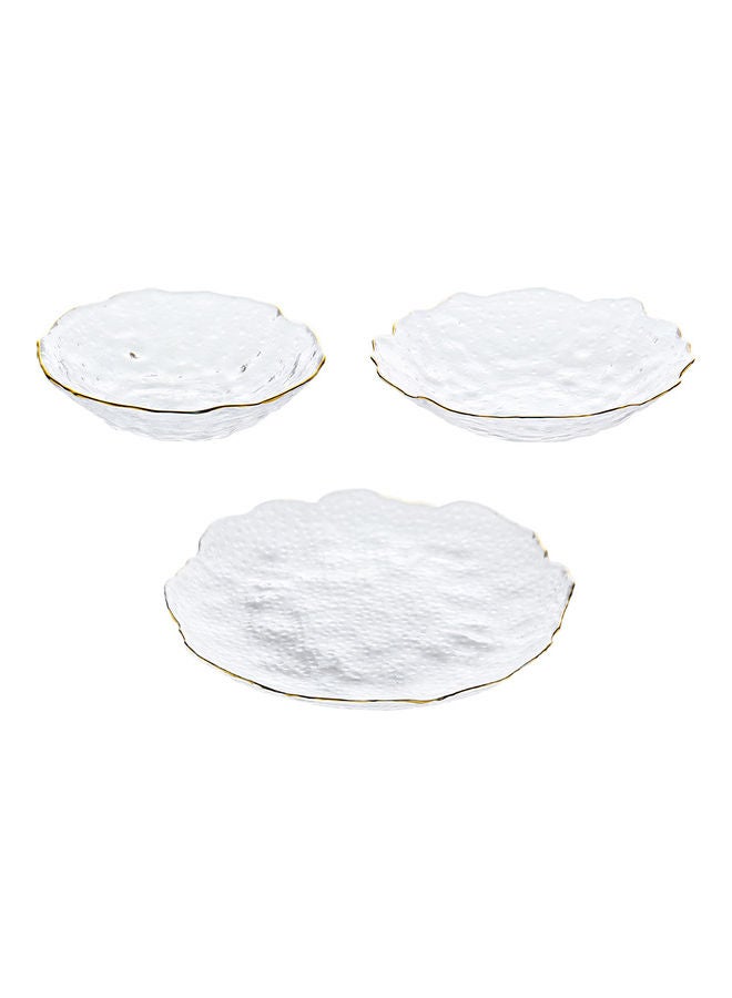 Shuer 3-Piece Glass Serving Plates Clear 25.5x2.5cm  - Image 1